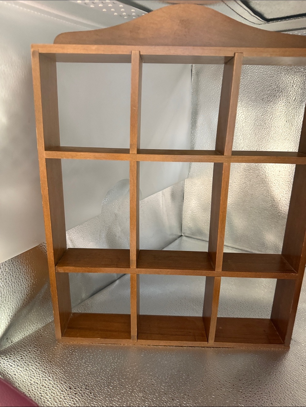 Wooden 9 Cubby Wall Shelf - Brown - Picture 3 of 3